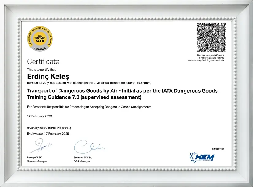 License for Dangerous Goods Qualification