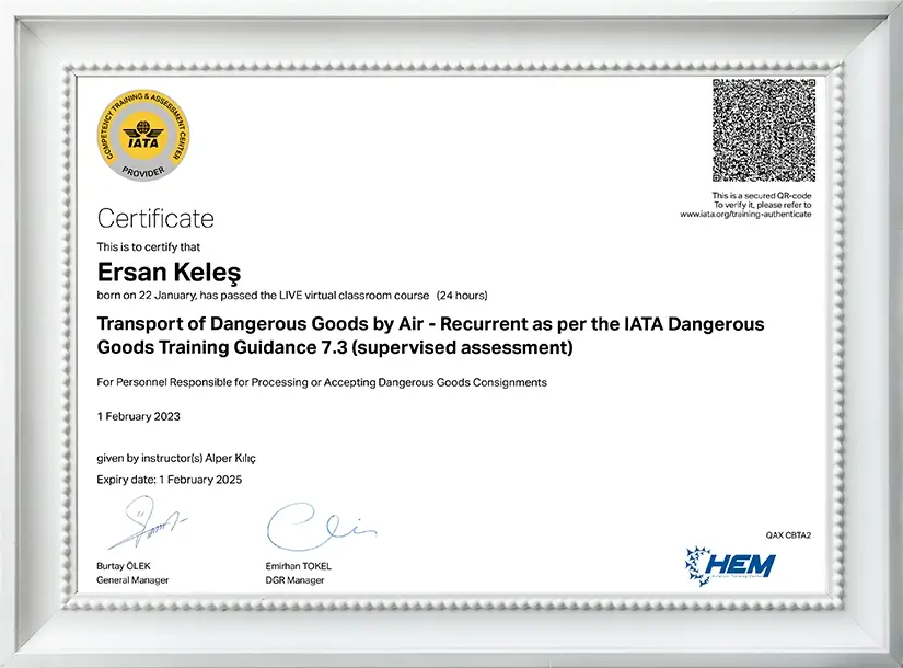 License for Dangerous Goods Qualification