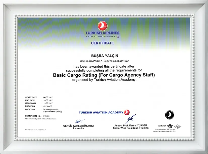 Turkish Aviation Academy Cargo Transportation License 4